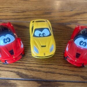 BB Junior Ferrari Roll Away Track Red/Yellow Plastic Replacement Cars Lot Of 3